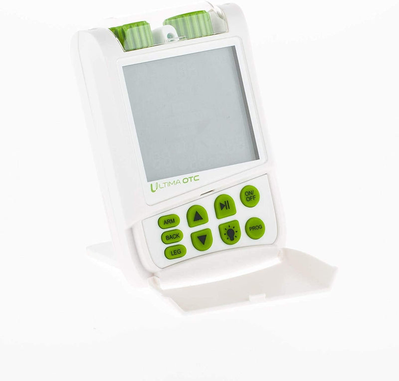TENS Therapy Massager by Ultima OTC - Electric Muscle Contraction Stimulator for Electrotherapy Pain Relief - Massage Unit and Pain Therapy Device (White)
