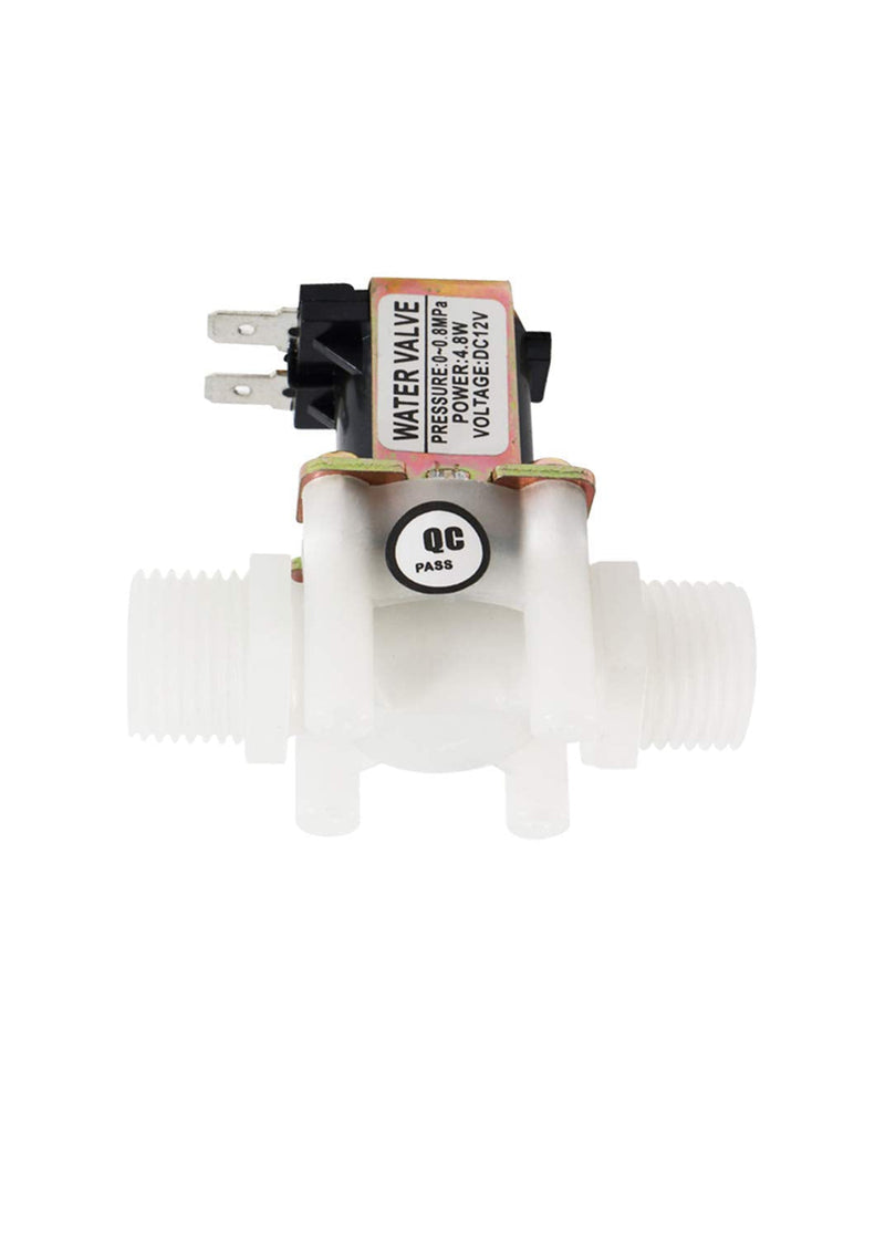 GREDIA 1/2" DC 12V Solenoid Valve N/C Normally Closed Water Inlet Flow Switch 12V G1/2"