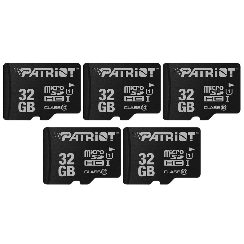 Patriot LX Series Micro SD Flash Memory Card 32GB - 5 Pack Black 32GB 5-Pack