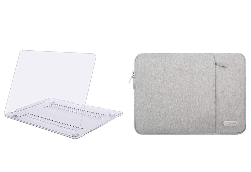 MOSISO Plastic Hard Shell Case & Vertical Sleeve Bag with Pocket Compatible with MacBook Pro 13 inch A2338 M1 A2289 A2251 A2159 A1989 A1706 A1708 2016-2020 Release