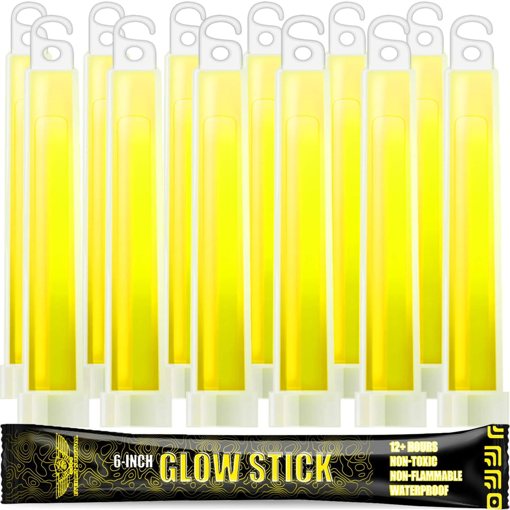 EVERLIT Survival Emergency Glow Sticks- 6 Inches Light Sticks for First Aid Kit, Survival Kit, Camping, Hiking, Outdoor, Disasters, Emergencies Up to 12 Hours Duration… (12 Pack, Yellow) 12 Pack