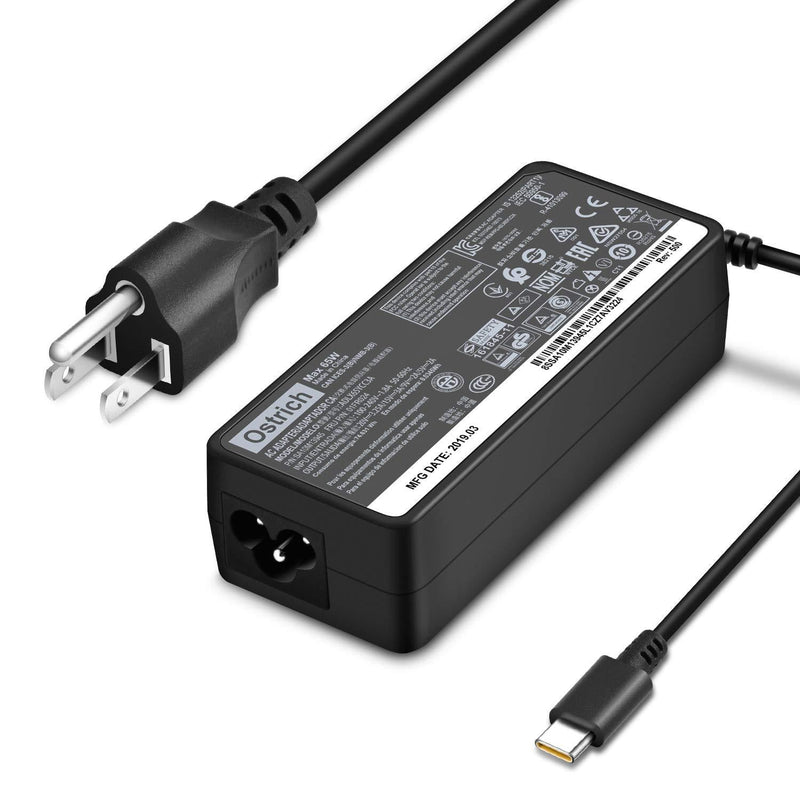 USB-C Laptop Charger 65W 45W for Lenovo Adapter: Chromebook C330 S330 100e 300e 500e Yoga C930 C940 S730 720 730 910 920 13 IdeaPad 730s ThinkPad X1 Carbon T480 T480s T570 T580 GX20P92530 Power Supply