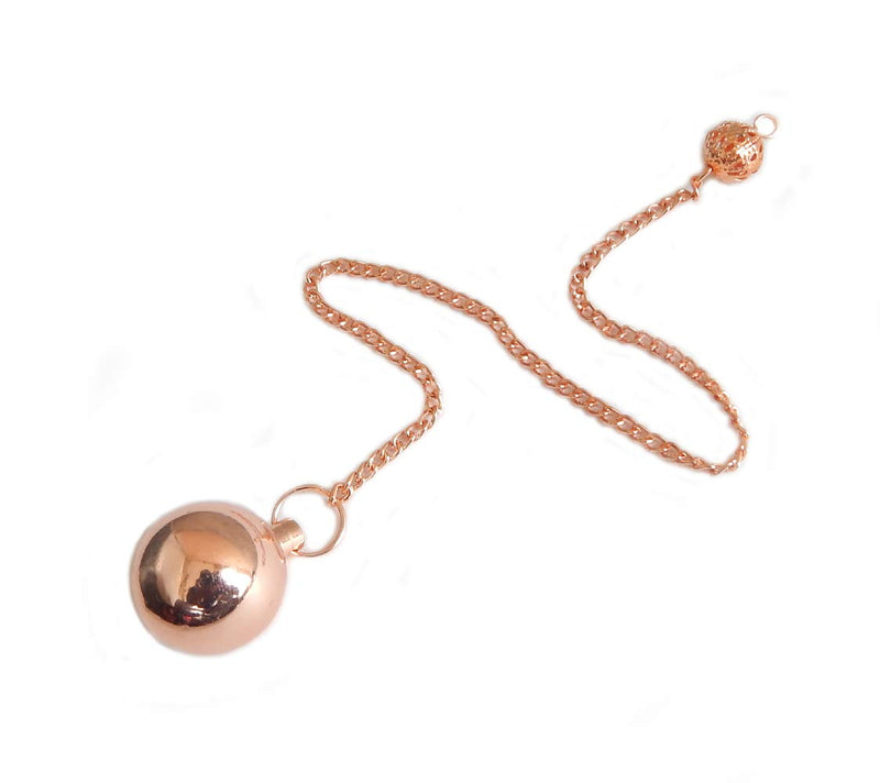 Openable Round Ball Copper Metal Pendulum. Healing Dowsing Reiki Metaphysical Chakra Balancing Pendulum for Divination & Dowsing.