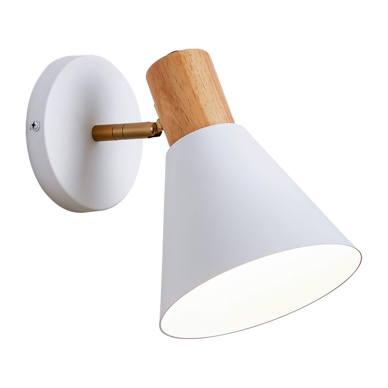 Wall Sconces Lighting Fixture,White Adjustable Bedside Wall lamp for Industrial Bedroom, Bathroom Sink Lighting for Bedroom Hallway Living Room 1 Pack White No Switch