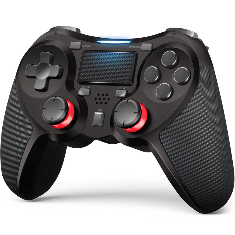 TERIOS Wireless Controllers Compatible with Playstation 4,Game Controllers for PS4 Pro, PS4 Slim, Built-in Speaker - Stereo Headset Jack Multitouch Pad - Enhanced Dual Vibration (Black) Black