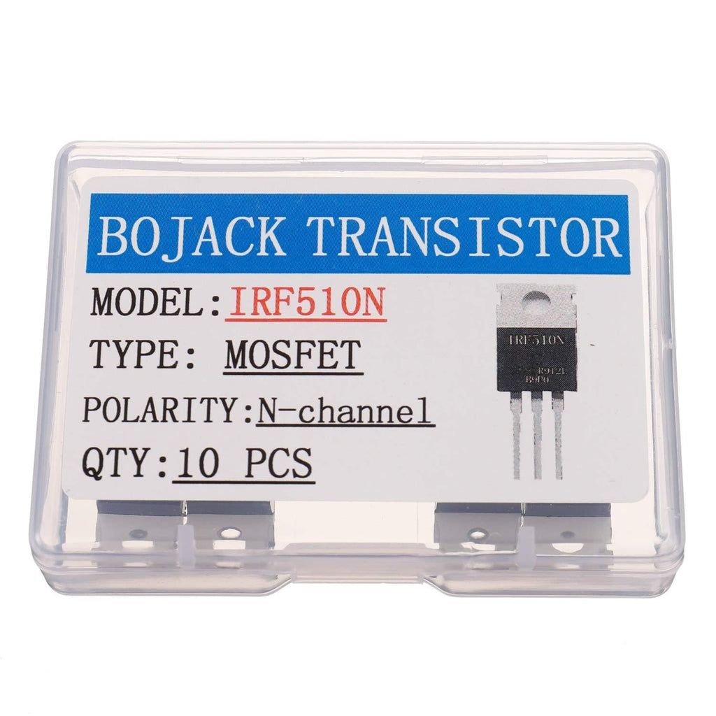 BOJACK IRF510 MOSFET Transistors IRF510N 5.6A 100V N-Channel Power MOSFET TO-220AB (Pack of 10 Pcs)