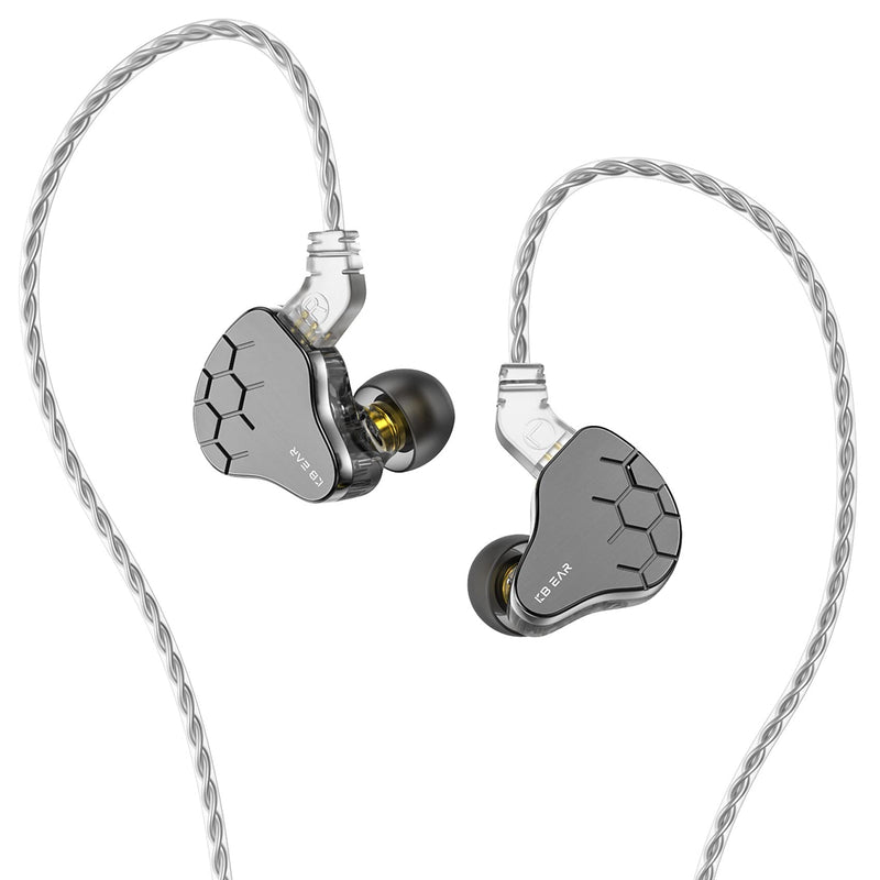 KBEAR Lark in Ear Headphone 1BA 1DD, KINBOOFI Musician HiFi IEM in Ear Monitor with 2 pin Cable for Musician Church (Lark Gray, No Mic)… No Microphone Grey