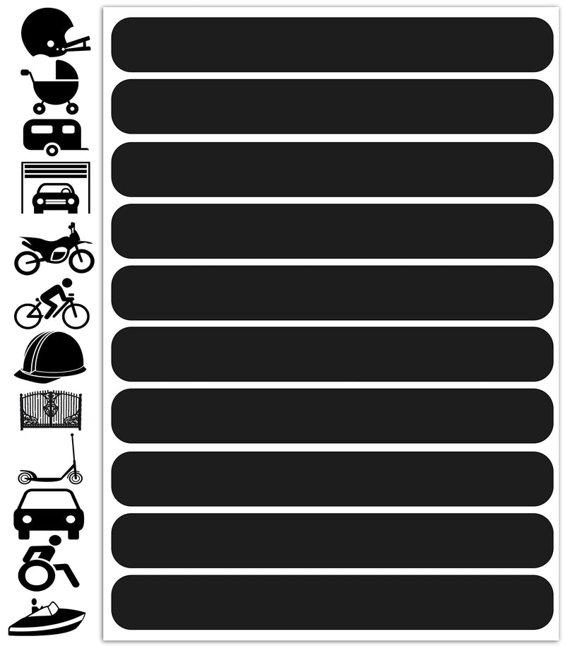 10pcs High Visibility Warning Reflective Stickers Stripes Motorcycle Bike Bicycle Kit Decals Black Reflector Highly Night Safety Sign Visibility Universal Self - Adhesive D 61