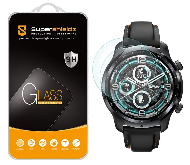 (2 Pack) Supershieldz Designed for TicWatch (Pro 3 GPS) Tempered Glass Screen Protector, Anti Scratch, Bubble Free