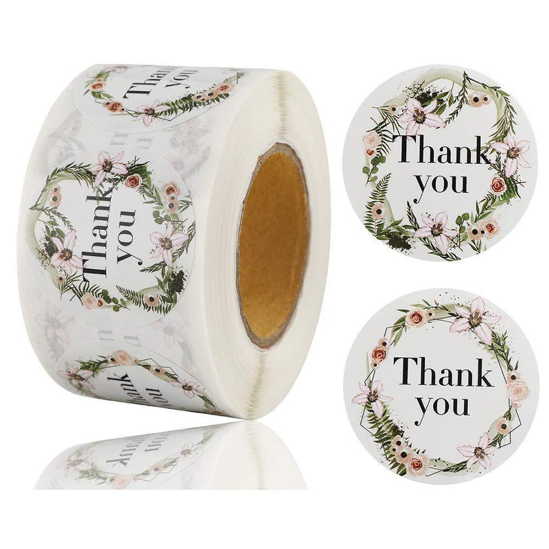 500/Roll Thank You Stickers for Seal Labels 1.5 Inch Gift Packaging Stickers Birthday Party Offer Stationery Sticker Pink