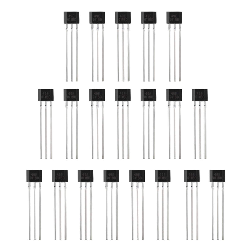 20Pcs 49E OH49E SS49E Linear Hall Effect Sensors S49E TO-92 3 Pins Sensor Element Switch for Electric Vehicle Motor Repair 20