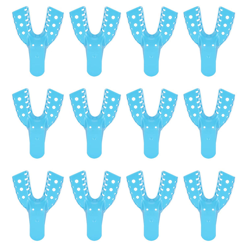 JMU Dental Impression Tray, Bag of 12 Perforated Disposable Trays, 2 Large Lower #2