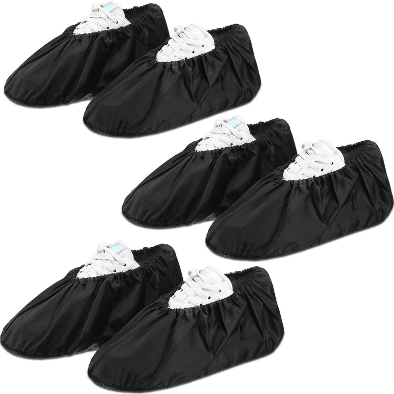 SATINIOR Reusable Shoe Covers Slip Resistant Waterproof Boot Covers Elasticity Convenience Dustproof Overshoes Machine Washable for Household Carpet Floor Protection,Black (3 Pairs) 3