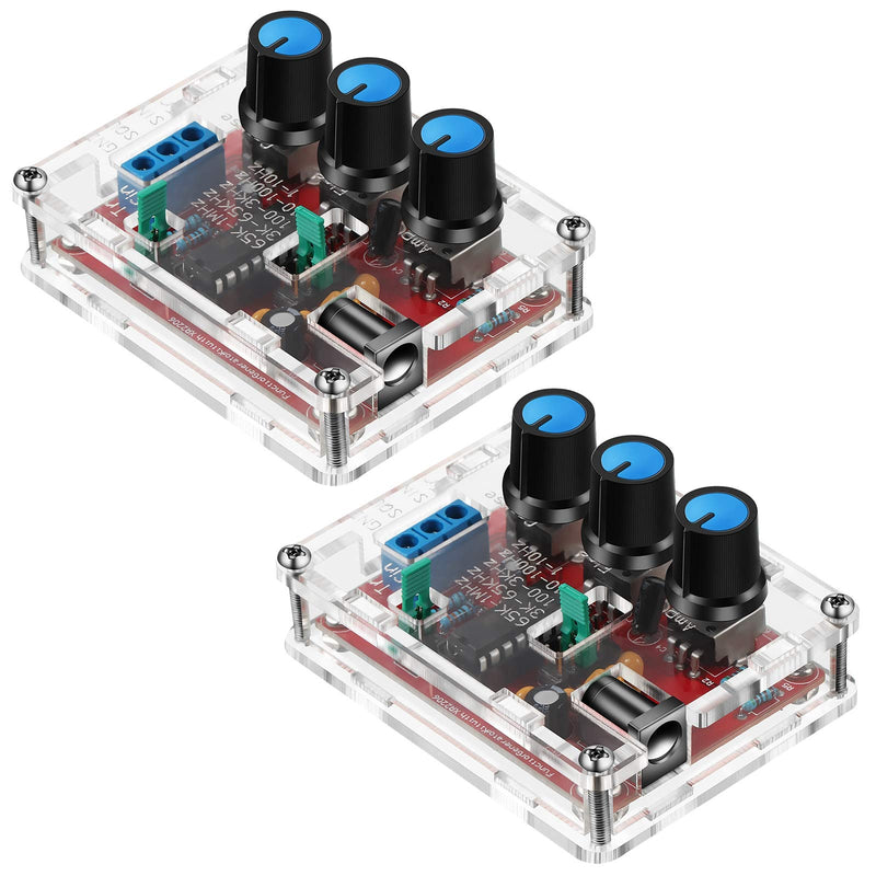 2 Pieces Signal Generator Kit, XR2206 Precise Function Signal Generator Frequency Module Signal Generator DIY Kit Sine Triangle Square Output Adjustable 1Hz-1MHz, 9-12V DC Input 2