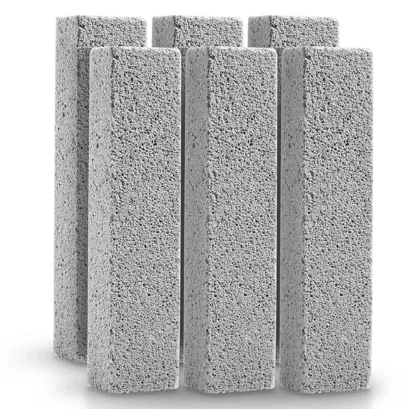 6 Pack Pumice Stone Toilet Bowl Clean Brush, Remove Toilet Bowl Hard Water Rings, Calcium Buildup and Rust Suitable for Cleaning Toilet, Bathroom, Kitchen Sink, Grill（Gray Gray
