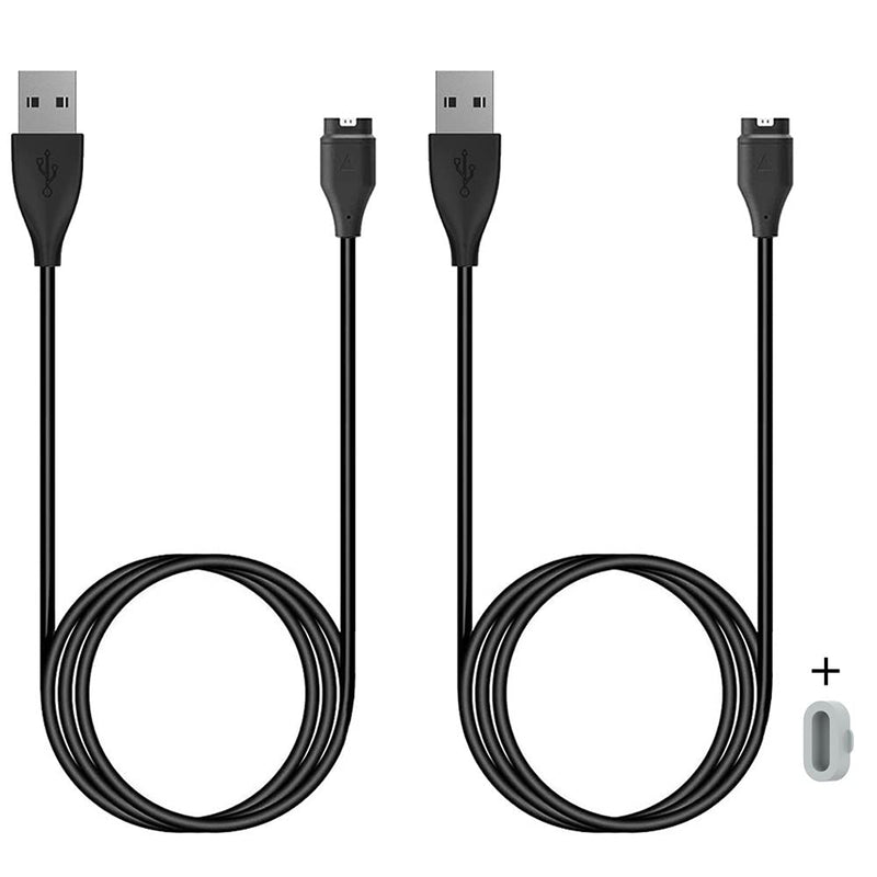 Kissmart Charger Compatible with Garmin Approach S10 S40 S60 S62, Replacement Charging Cable Plus a Grey Charger Port Protector Anti Dust Plug for Garmin Approach S10 S40 S60 S62 Smartwatch (2 Pack)