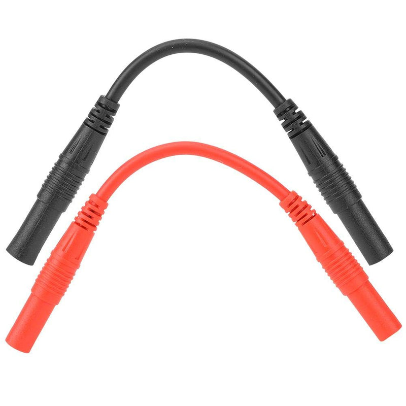 4mm Meter Test Lead Extension Female to Female Connector Silicone Wires 10cm Multimeter Leads Probes Adapter (Red and Black) Red and Black