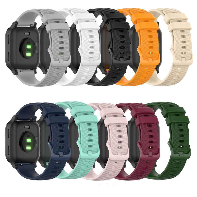 Bands Compatible with Garmin Venu/Venu Sq/Venu Sq Music Band Silicone Quick Release Straps 20MM Replacement Wristband (Multicolor10-Pack) Multicolor10-Pack