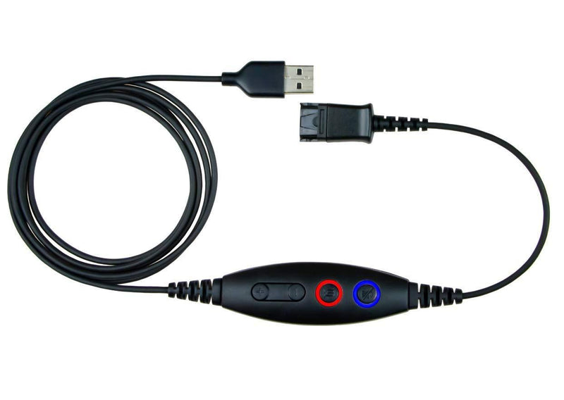 USB Adapter Cable Compatible Plantronics or daily headset with QD (Quick Disconnect) to USB Plug, Speaker Volume & Mic Mute Control Connects Headset to PC, Laptop, Soft Phone and More