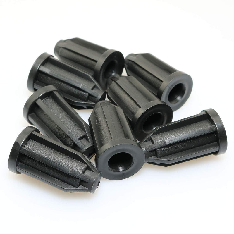 heyous 8PCS Plastic Caster Socket Sleeve Round Inserts, 7/16" Inside Stem, Black (ID 0.45")