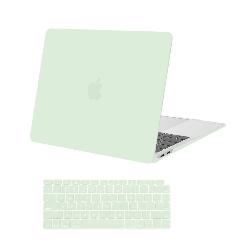 MOSISO Compatible with MacBook Air 13 inch Case 2020 2019 2018 Release A2337 M1 A2179 A1932 Retina Display with Touch ID, Protective Plastic Hard Shell Case & Keyboard Cover Skin, Honeydew Green