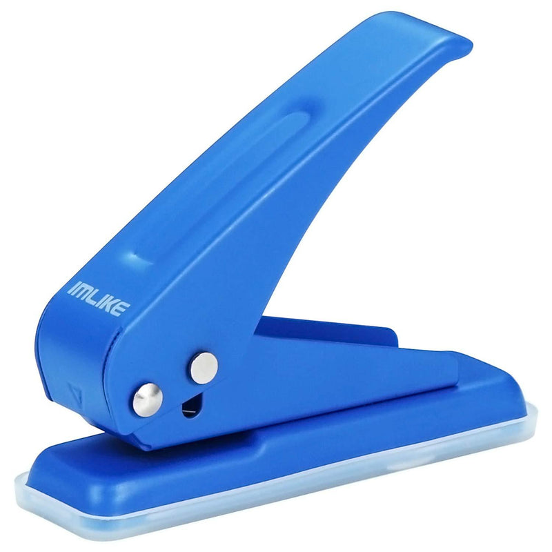 IMLIKE Metal Single Hole Punch: 1/4 Inch One Hole Small Puncher - Strong 1 Hole Paper Punch - Easy Punch 16 Sheets Paper - Can Punch 1/24 Inch PVC Card and Under 1/16 Inch Cardboard