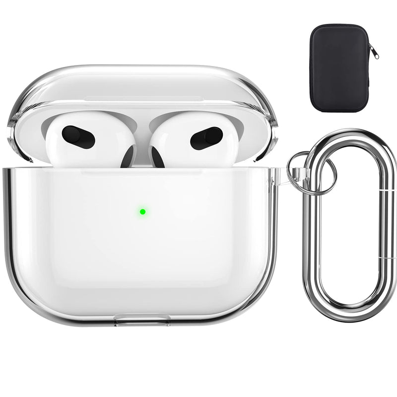 Valkit Compatible AirPods 3 Case, Clear Airpods 3rd Generation Case with Keychain Soft TPU Protective Shockproof Cover for Girls Women Men Compatible with Apple AirPods 3 Gen Case - Clear