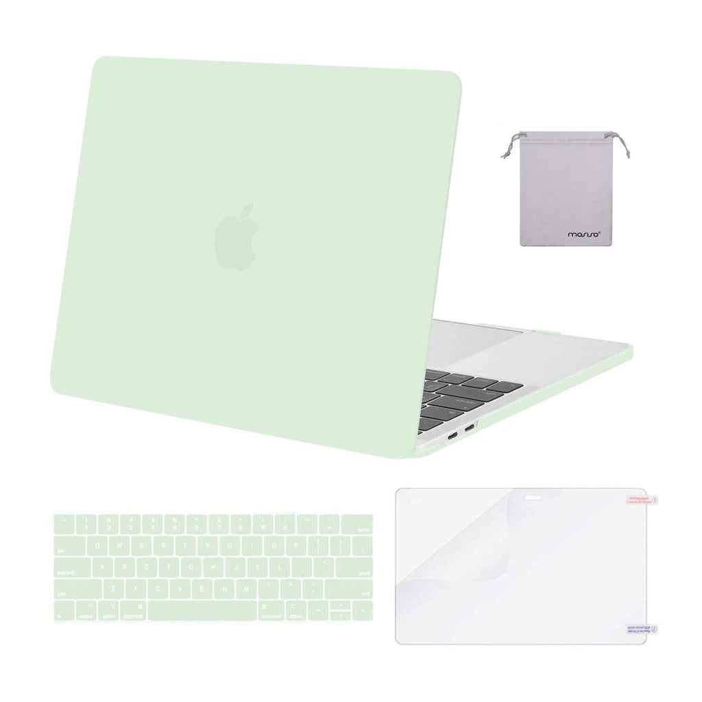 MOSISO Compatible with MacBook Pro 13 inch Case 2016-2020 Release A2338 M1 A2289 A2251 A2159 A1989 A1706 A1708, Plastic Hard Shell Case&Keyboard Cover Skin&Screen Protector&Storage Bag, Honeydew Green