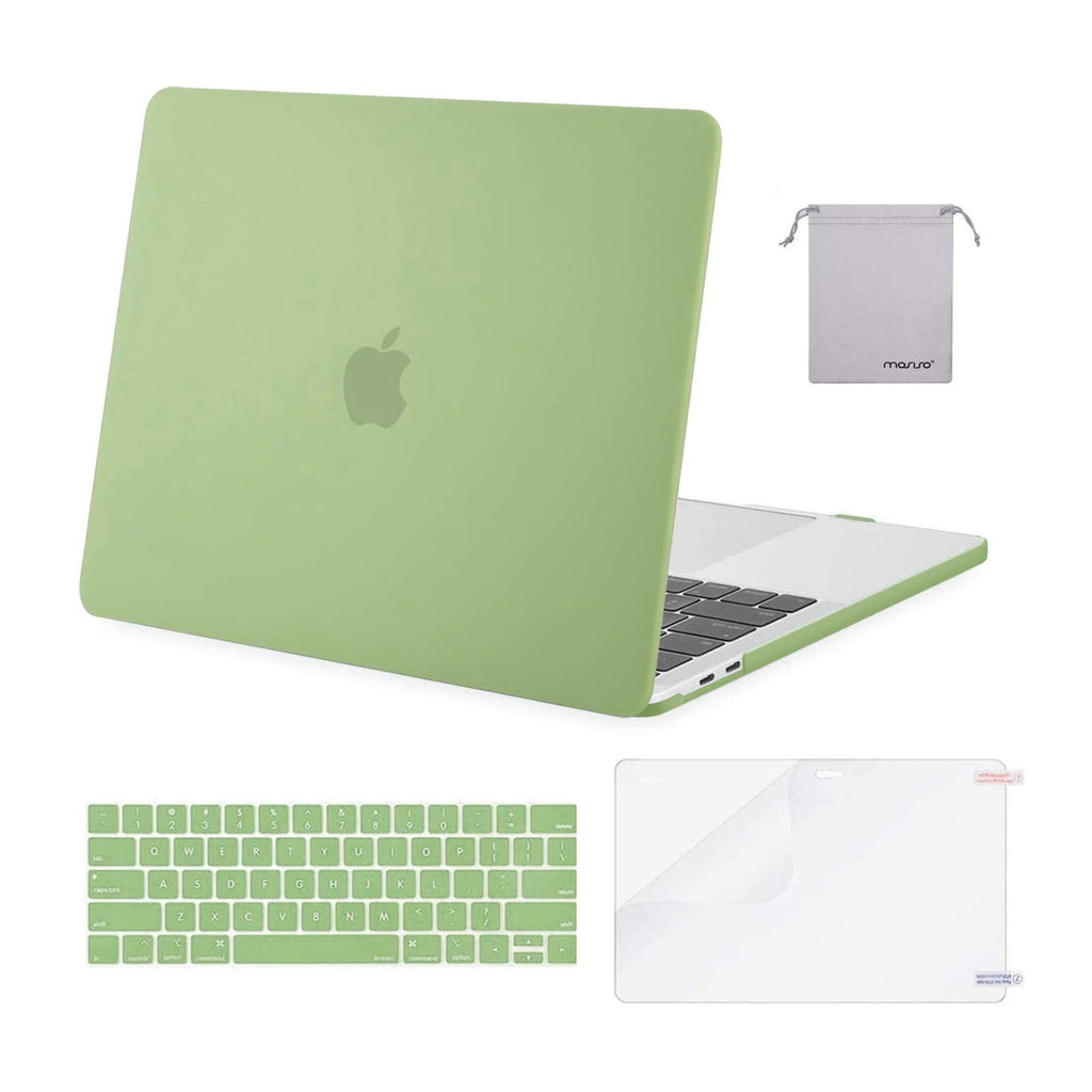 MOSISO Compatible with MacBook Pro 13 inch Case 2020-2016 Release A2338 M1 A2289 A2251 A2159 A1989 A1706 A1708, Plastic Hard Shell Case&Keyboard Cover Skin&Screen Protector&Storage Bag, Avocado Green