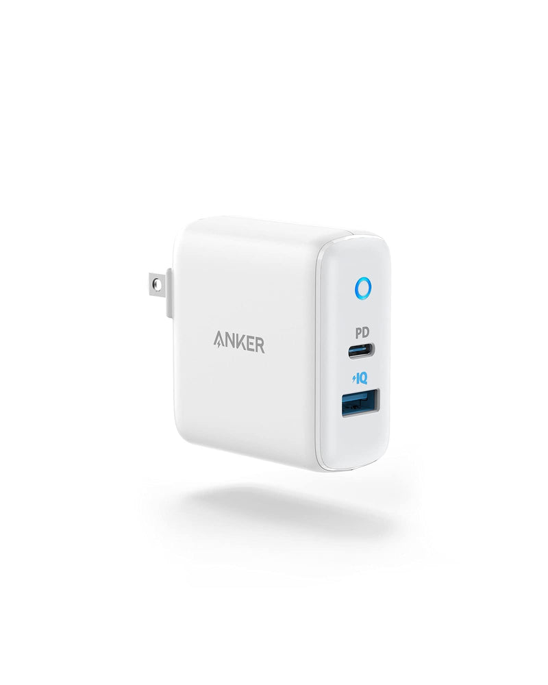 USB C Charger, Anker 32W 2 Port Charger with 20W USB C Power Adapter, PowerPort PD 2 with Foldable Plug for iPad Pro, iPhone 12/12 Pro / 12 Mini / 11/ XS/Max/XR/X, Pixel, Galaxy, and More WHITE