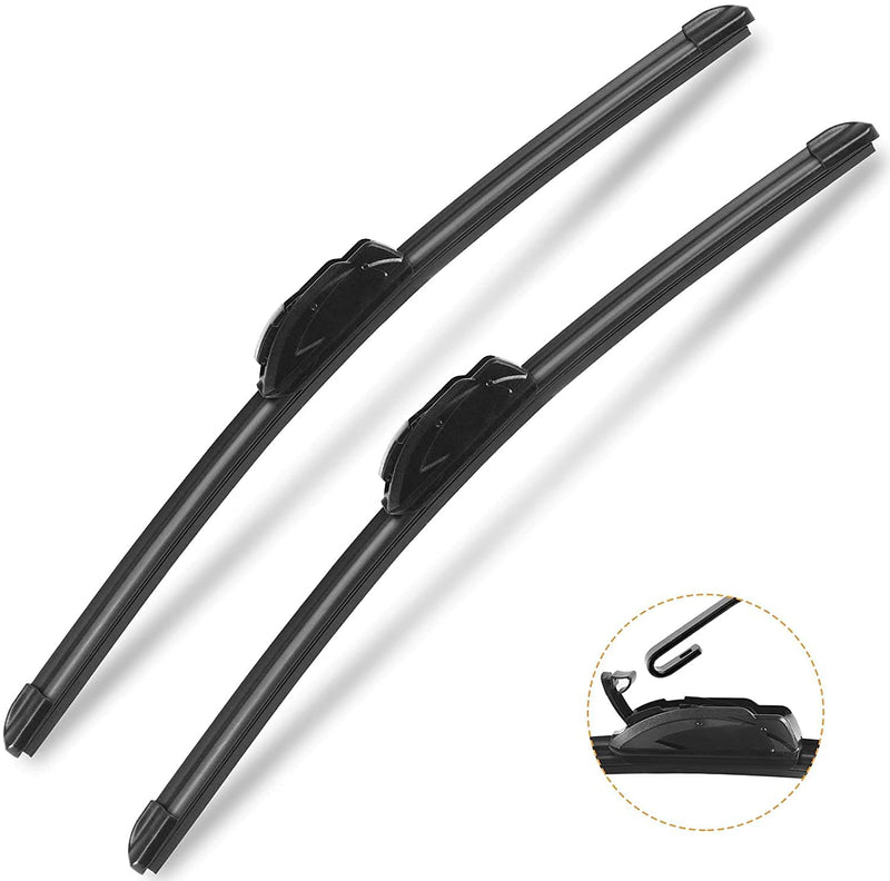 AUTOBOO OEM Quality 13" + 13" Premium All-Seasons Durable Stable And Quiet Windshield Wiper Blades 2 Pack ( pair for front windshield ) 13" + 13"(Pair for Front Windshield)