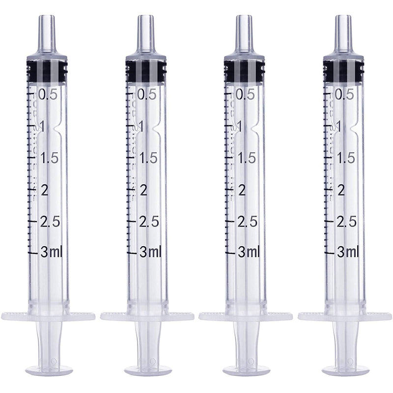 3ml 3cc Plastic Syringe with Measurement, Without Needle, 15 Pack Individual Sealed Wrapped for Refilling and Measuring Liquids, Scientific Labs, Feeding Pets or Little Animals