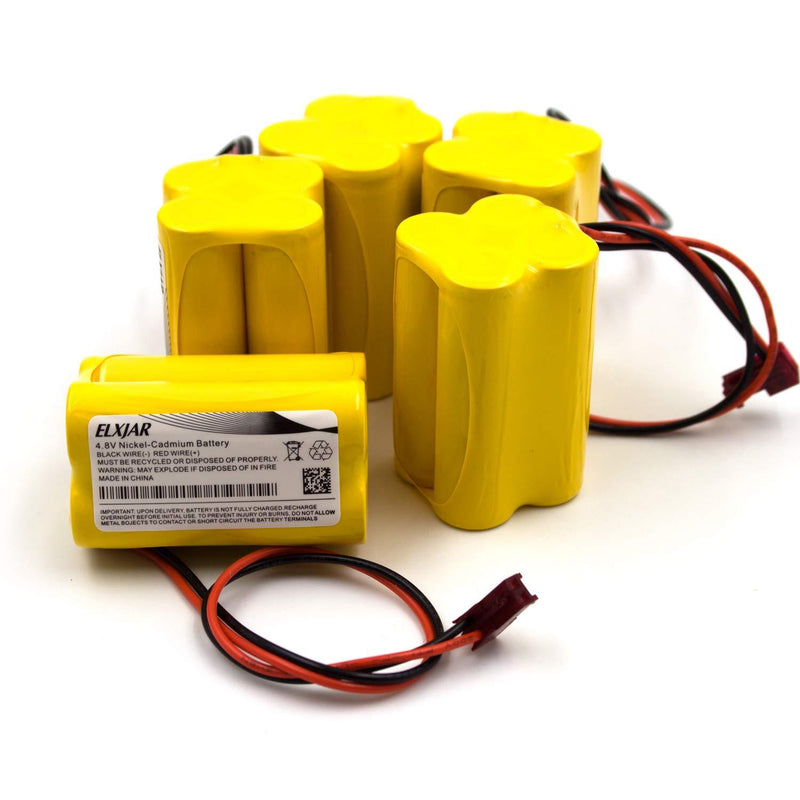 (5-Pack) 4.8V 1000mAh Ni-CD Battery Pack Replacement for Sure-Lites SL026155 SL-026155 SL-026-155 Max Power Exit Sign Emergency Light