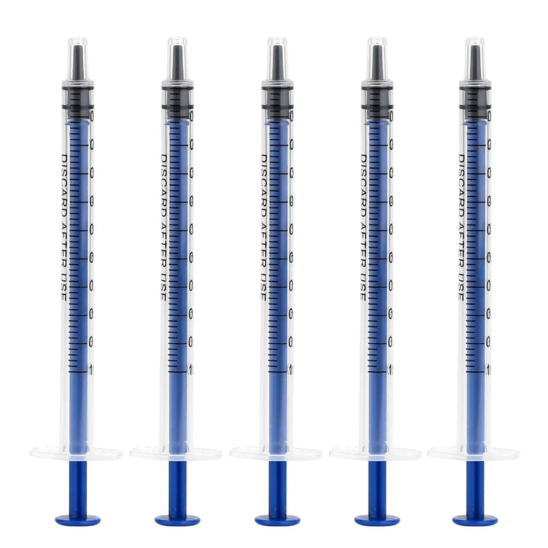 LUTER 12Pcs 1ml Plastic Syringes, No Needle Plastic Syringe with Measurement for Scientific Labs Experiment, Dispensing, Measuring Liquids, Watering, Feeding Pets, Oil or Glue Applicator