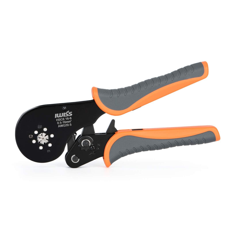 IWISS Self-adjustable Crimping Tools Plier for AWG20-5 Bootlace End-sleeves Ferrule, Ratchat Wire Crimping Tool HSC8 16-6