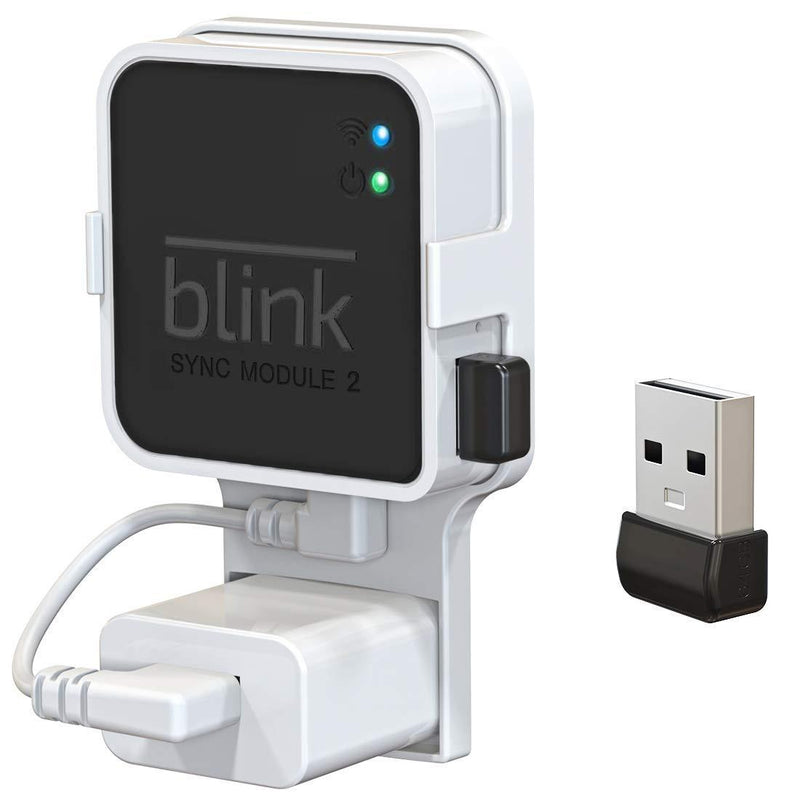 64GB USB Flash Drive and Outlet Mount for Blink Sync Module 2, Save Space and Easy Move Mount Bracket Holder for Blink Outdoor Blink Indoor Security Camera System, Without Messy Wires or Screws