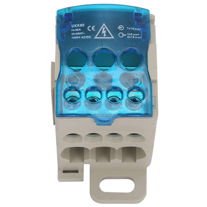 Electrical Distribution Box 80A Din Rail Electric Wire Connector Block Distribution Box Universal Power Junction Box
