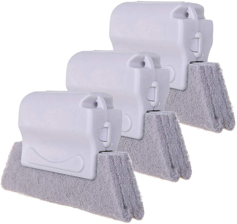 Creative Window Cleaning Brush Groove and Slot Cleaning Cloth Magic Window Door Track Cleaning Brush Hand-held Gap Clean Tools,Multi-function Cleaning Brush with Replaceable Brush Head 3PCS