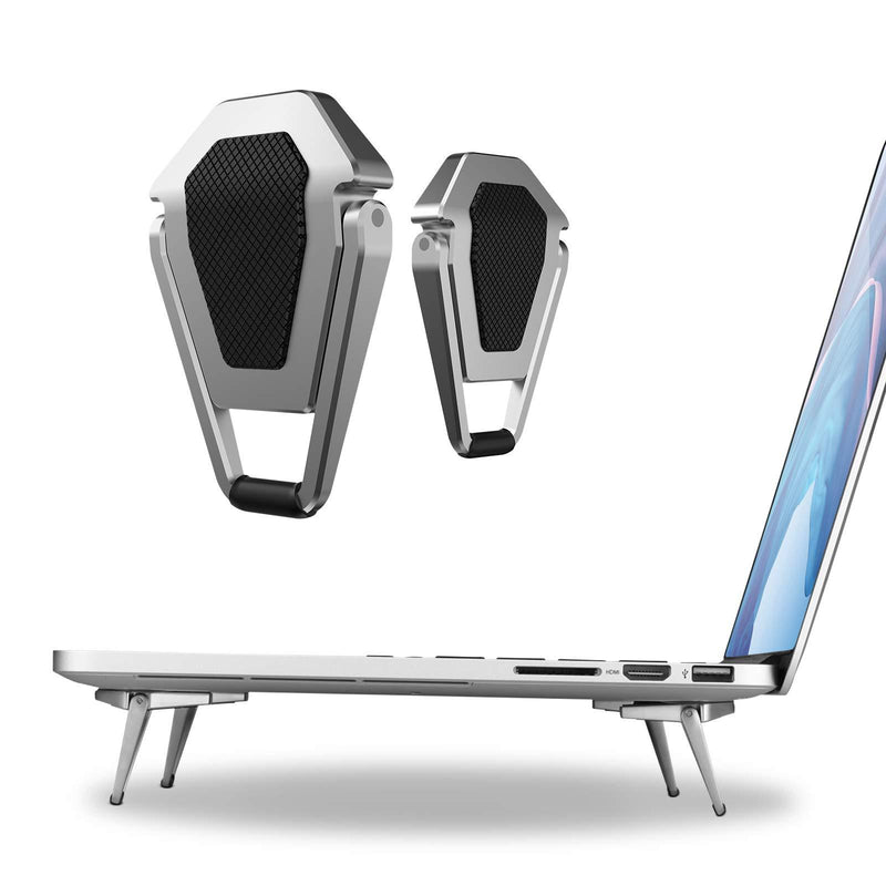 Mini Invisible Laptop Stand Pad-2Pack(4Pcs) SUNTAIHO Aluminum Cooling Computer Keyboard Mount Kickstand,Ergonomic Lightweight Laptop Desk Stand for MacBook Pro/Air, Lenovo,12-17 Inches Tablet&Laptop 2pack（4pcs）