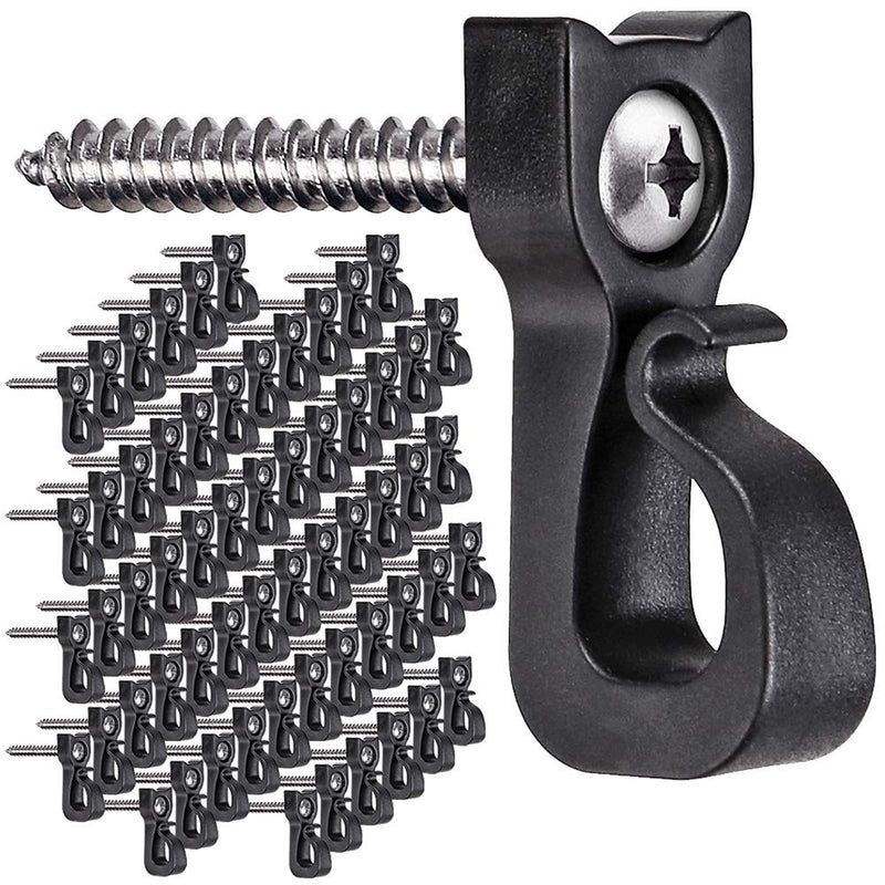 Dolibest Pack of 60 Q-Hanger, Home Christmas Lights Hanger Hooks with Phillips Screw for Garage New Year Party Outdoor Easy Release Wire and Fairy Led Lights, Widthwise Screw