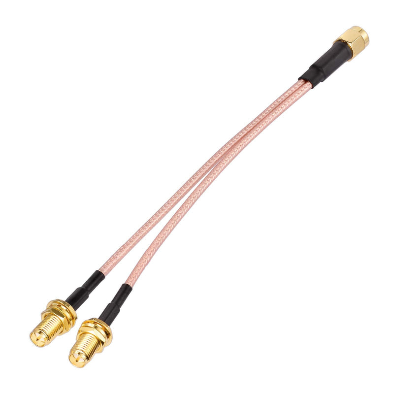 SUPERBAT RPSMA Coax Splitter Cable RP-SMA Plug to Dual RP-SMA Bulkhead Jack Cable 50ohm 6" for WiFi Antenna Router Security IP Camera Monitor Mini PCIE Card etc. RPSMA male to Dual female