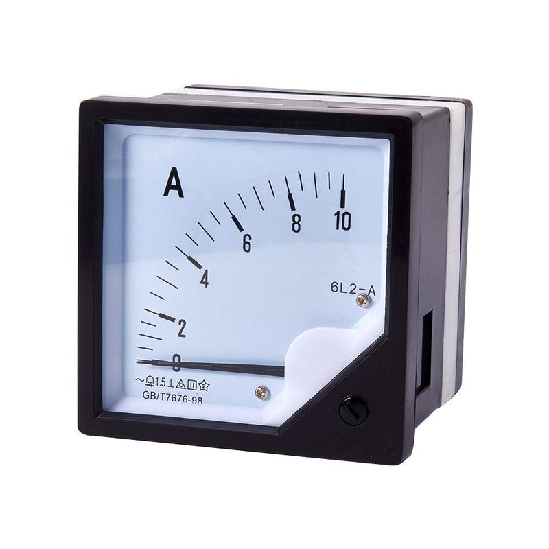 Fielect AC 0-10A Analog Current Panel 6L2 Amp Ammeter Gauge Meter 1.5 Accuracy for Auto Circuit Measurement Tester