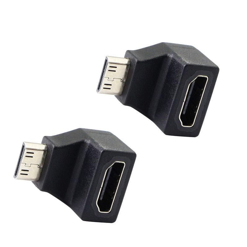Mini HDMI Adapter,Right Angle 90 Degree Mini HDMI to Standard HDMI Connector Support 4K 1080P, YOUCHENG for Cameras, Computers, Projectorsï¼ˆ2-Packï¼‰