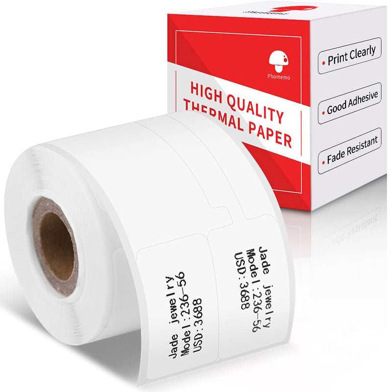 3 Roll Phomemo M110 Label Paper, Jewelry Price Label Paper Use with M110 Bluetooth Label Printer, 70x30mm (2.75''x1.2'') Thermal Sticker Label for Retail, Small Business, 300 Labels 2.75''x1.2''(70x30mm)