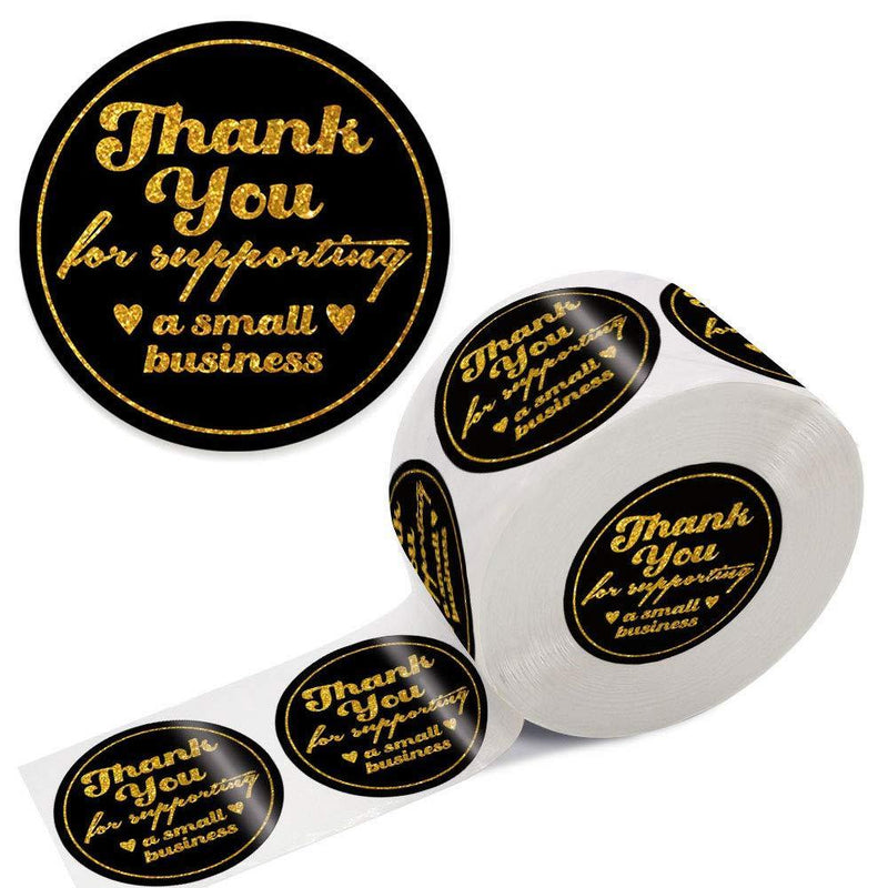 Thank You for Supporting A Small Business Stickers Labels Tags, Holographic Silver Stickers for Business Shipping Online Sales Packages Envelope Bag Seals, 500pcs