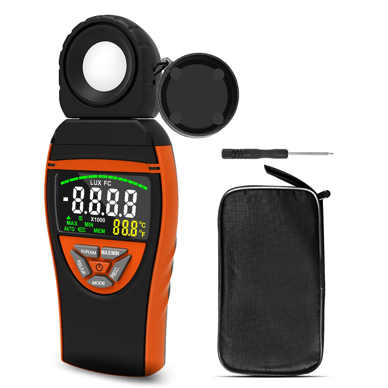 Light Meter HOLDPEAK 8801A Digital Illuminance/Light Meter 270 ° Rotate Sensor Head Range up to 400,000 Lux Data storag Color LCD Screen for Photography Grow Plants