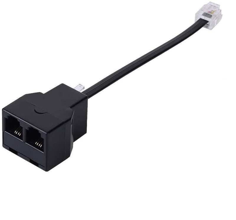 Phone Line Splitter,SHONCO Telephone Splitter,Phone Adapter Cable,with RJ11 6P4C Plugs,Suitable for Telephone,Fax Machine,Black 1