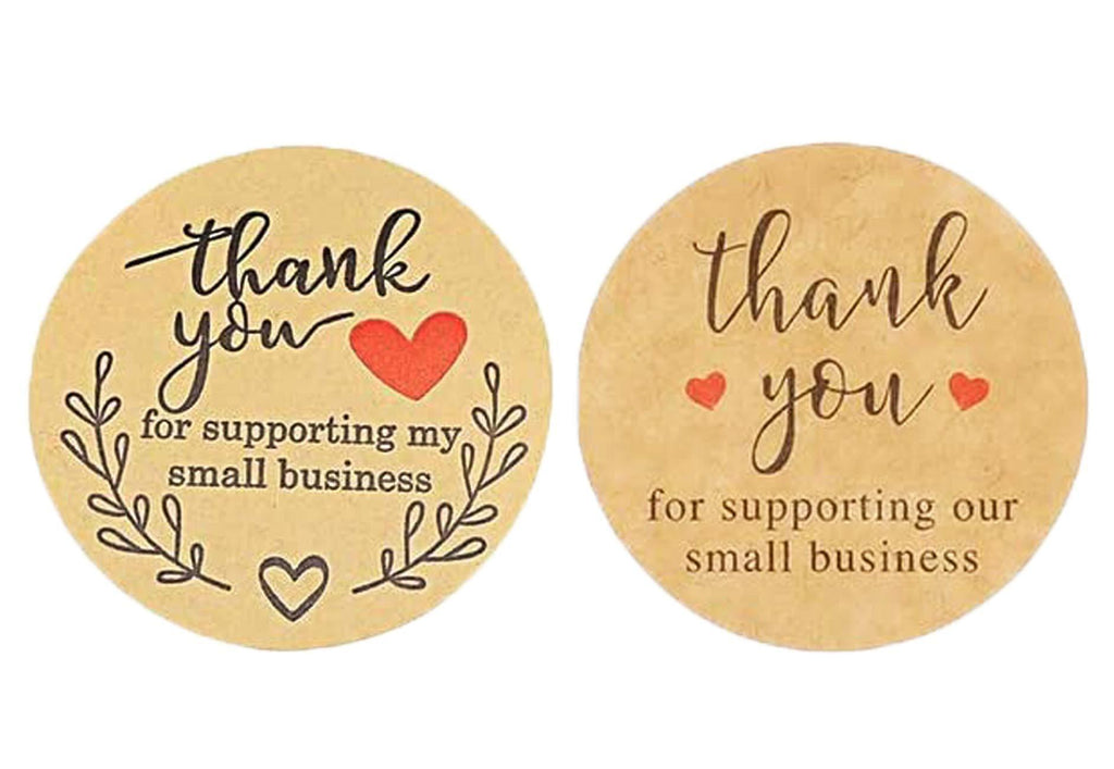 Thank You for Supporting Our Small Business 1000 Labels,Kraft Paper Thank You Stickers for Sealing Handmade Business Online Retailers Boutiques Shops