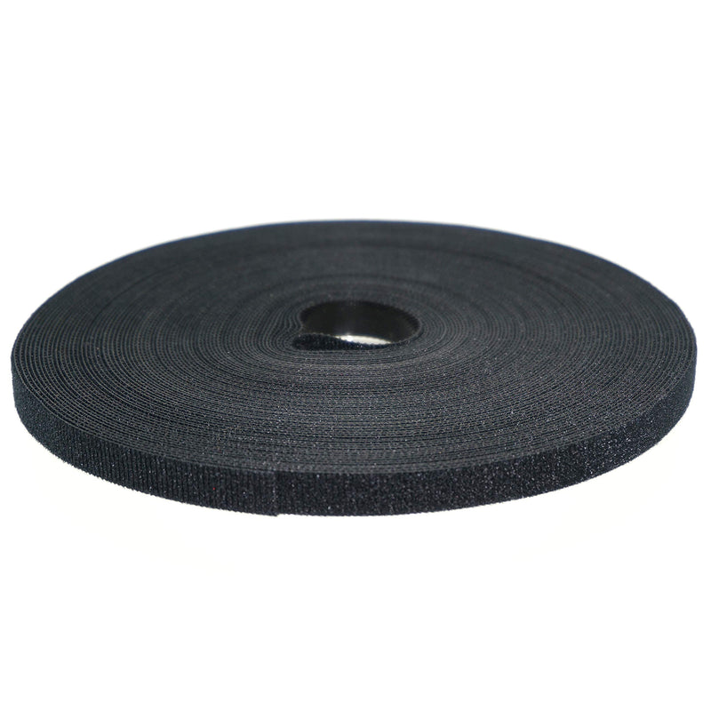 22 Yards Roll 0.4 Inch Black Hook and Loop Tape Nylon Cord Management Strap Self Adhesive Reusable Cable Fastening Tape