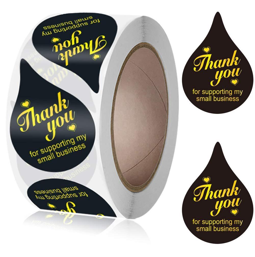 Thank You for Supporting My Small Business Stickers Roll 1.5’’ 500 Labels Thank You Stickers for Christmas Gifts, Bakeries, Handmade Goods, Crafters, Small Business Owners